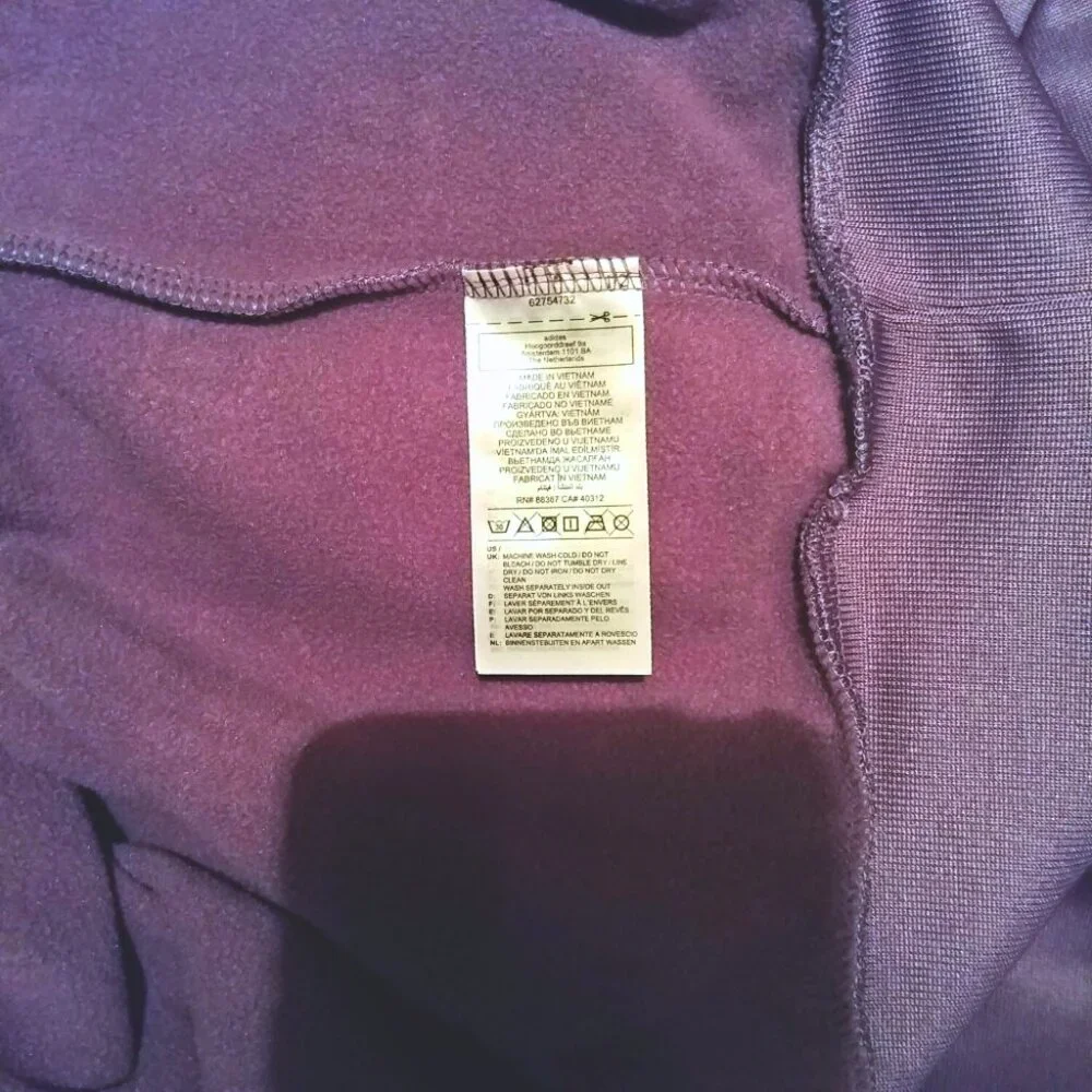 Adidas Brand Love Fleece Hoodie Sweatshirt Shadow Violet Men's Size Lg - Picture 6 of 9